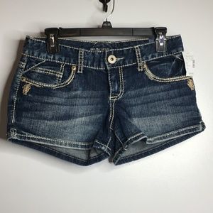 New Maurices Kaylee Jean Shorts 3/4 Thick Stitch